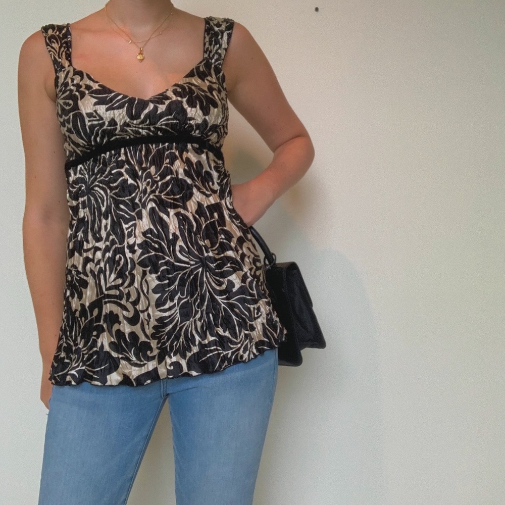 White House Black Market Pattern Top